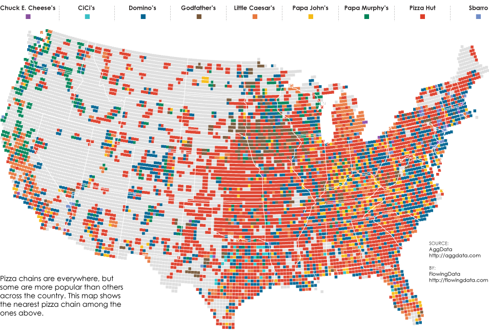 United States religious affiliations shown in colored map bins.